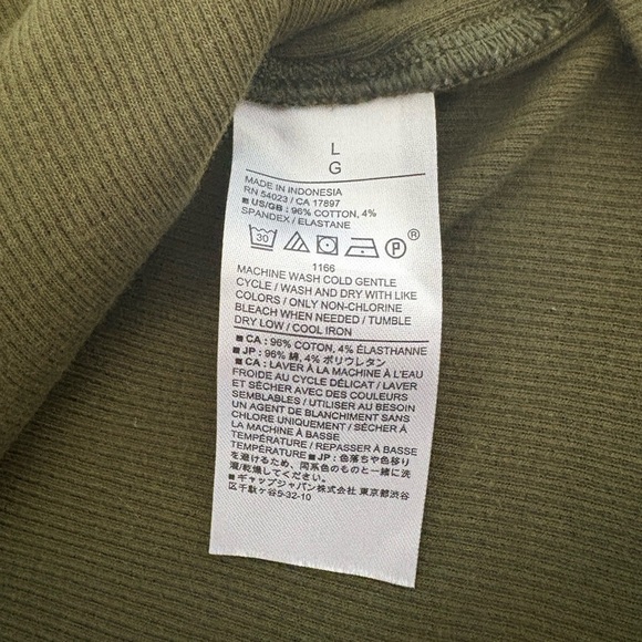 Banana Republic Army Green Ribbed Camisole Tank Top Size Large - Picture 7 of 8